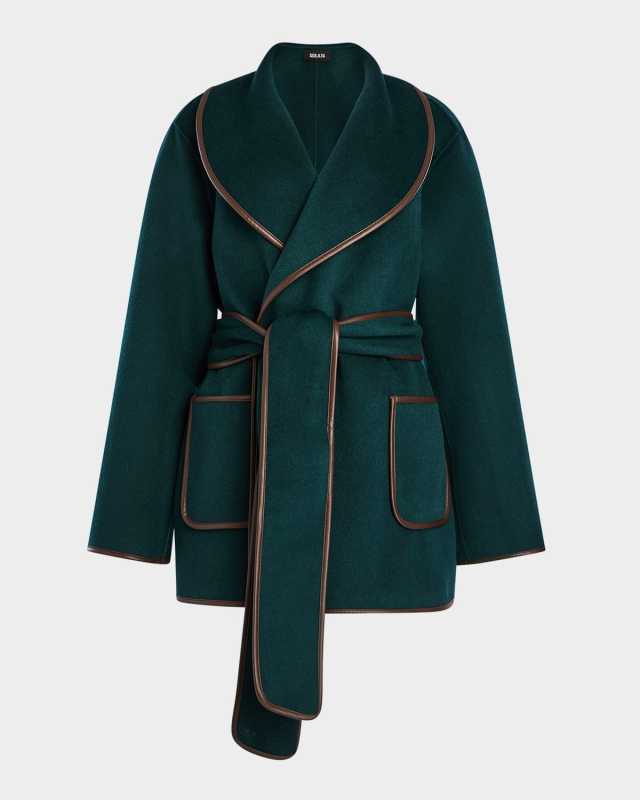 Dulcetta Wool-Blend Wrap Coat